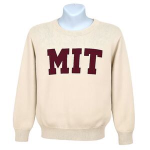 MIT Sweater The Coop100% Off White Cotton Knit Applique Lettering L Academia